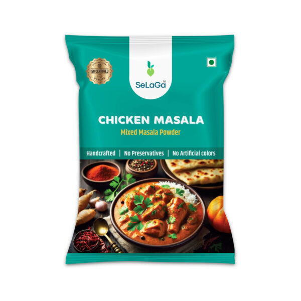 Selaga Chicken Masala – Authentic Spice Blend for Rich & Flavorful Chicken Curries (50 g Pouch / 100 g Premium Glass Jar)