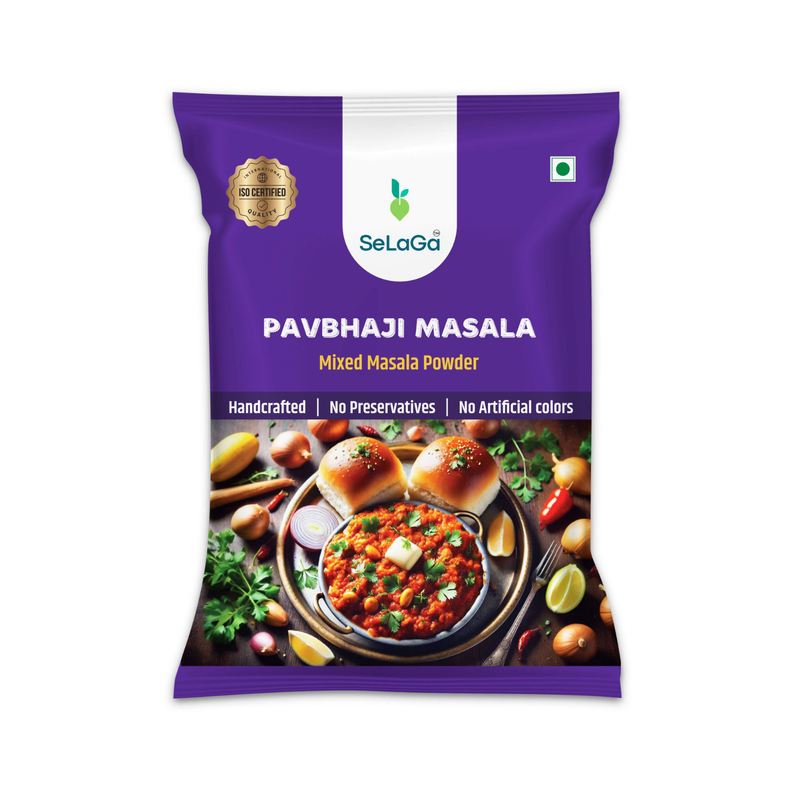 image-1-pavbhaji Selaga Pav Bhaji Masala – Authentic Mumbai Street Style Blend | Spicy, Flavorful & 100% Natural - Image 1