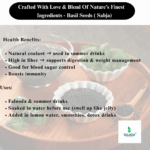 SeLaGa Premium Basil Seeds (Sabja Seeds) – Cooling Super Seeds for Digestion, Hydration & Weight Wellness | 200g Premium Reusable Jar - Image 4