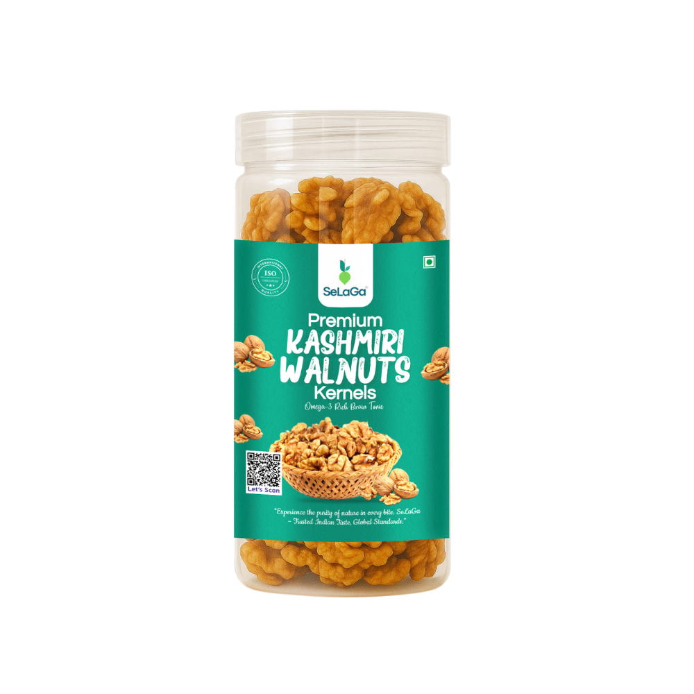 Parameters SeLaGa Premium Kashmiri Walnut (Akhrot) – Brain Boosting, Omega-Rich Superfood for Daily Wellness | 200 Grams Premium Reusable Jar - Image 1