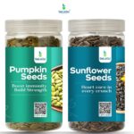 Selaga Protein Power Combo – Pumpkin & Sunflower Seeds | High Protein & Fiber | Natural Super Seeds for Energy, Muscle & Heart Health (2×250 g Premium Jars)
