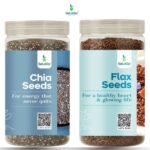 Selaga Wellness Duo – Chia & Flax Seeds | Omega-3, Protein & Fiber Rich | Natural Super Seeds for Weight Loss & Heart Health (2×250 g Premium Jars)