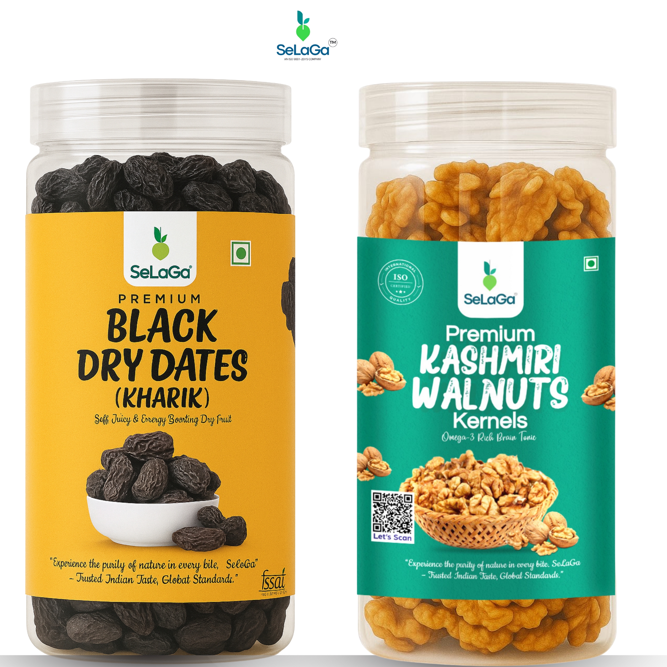 1 Selaga Immunity Power Combo – Omega-rich Premium Walnuts (200 g) and Iron-packed Dry Dates (200 g) - Image 1