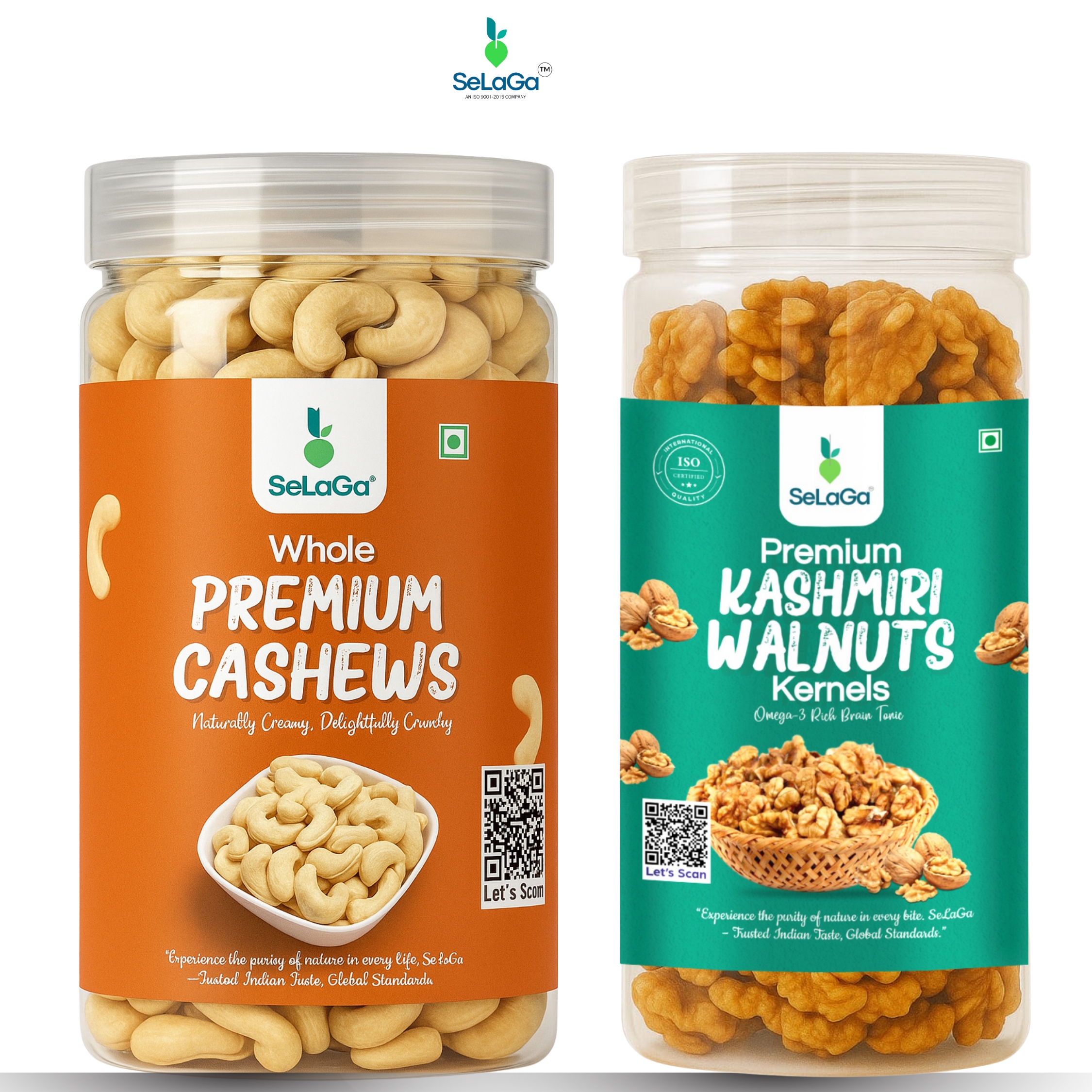 1 Selaga Power Protein Combo – Walnut (200g) + Cashew (200g) - Image 1